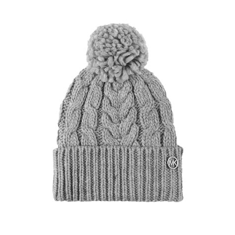 NEW with Tags Michael Kors Gray Silver Knit Beanie Pom Hat 